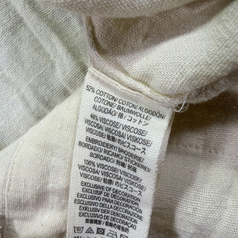 Free People Womens XS Mini Tunic Dress Embroidered Ivory Long Sleeve All My Life - Picture 5 of 8